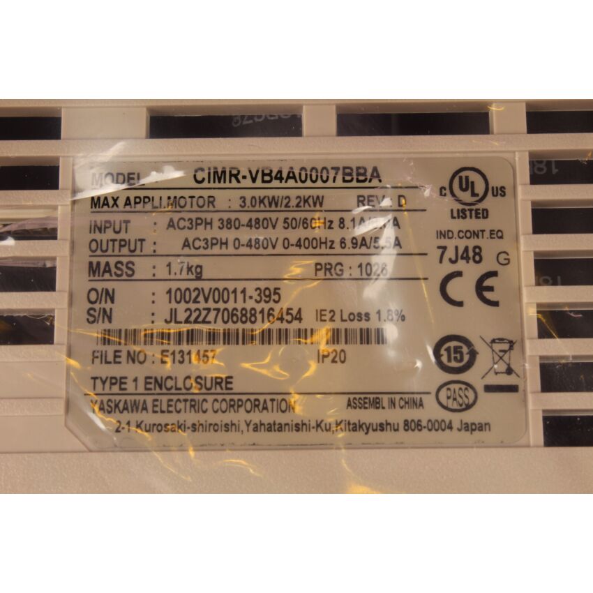 CIMR-VB4A0007BBA / VZA42P2BAA