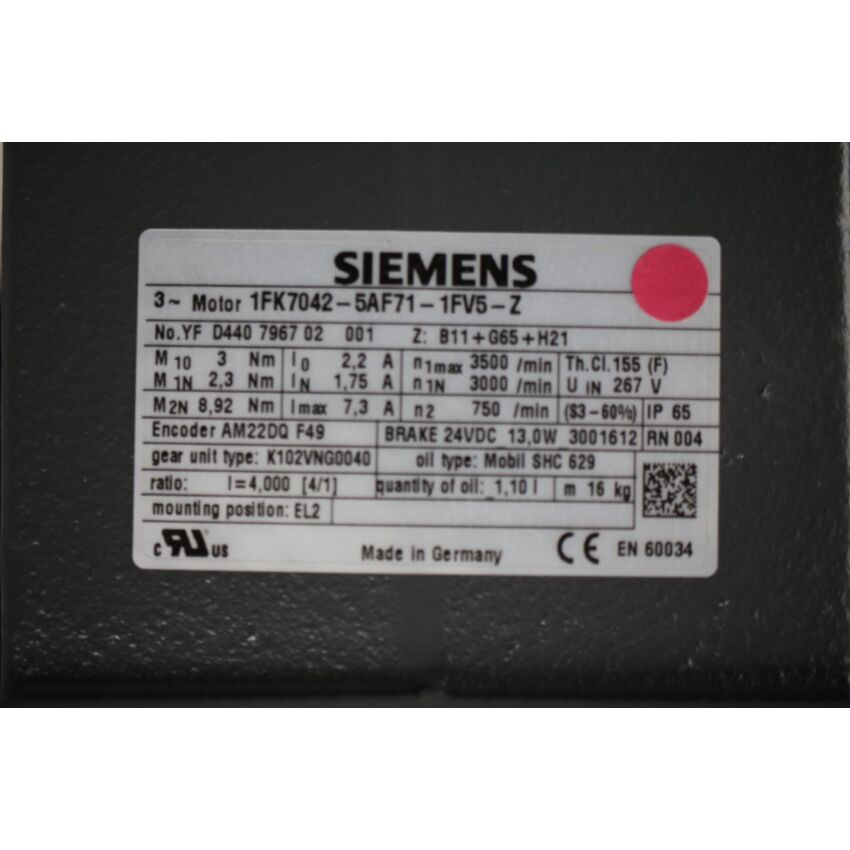 1FK7042-5AF71-1FV5-Z Z=B11+G65+H21 (I=4,000) (PINK)