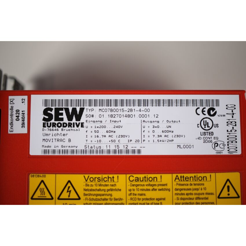 MOVITRAC B MC07B0015-2B1-4-00