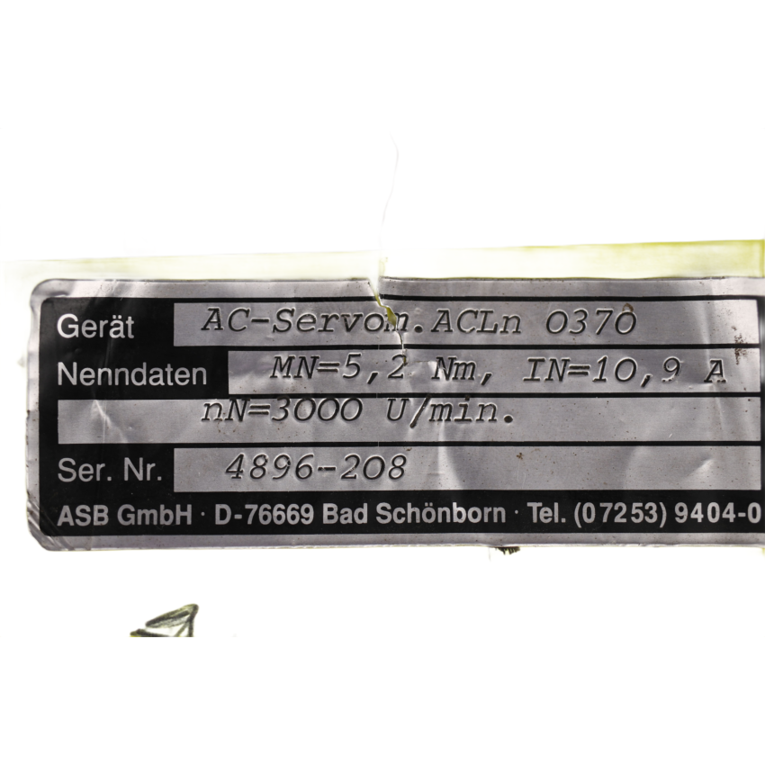 FROM MOTOR EUROTHERM AC-Servom.ACLn 0370