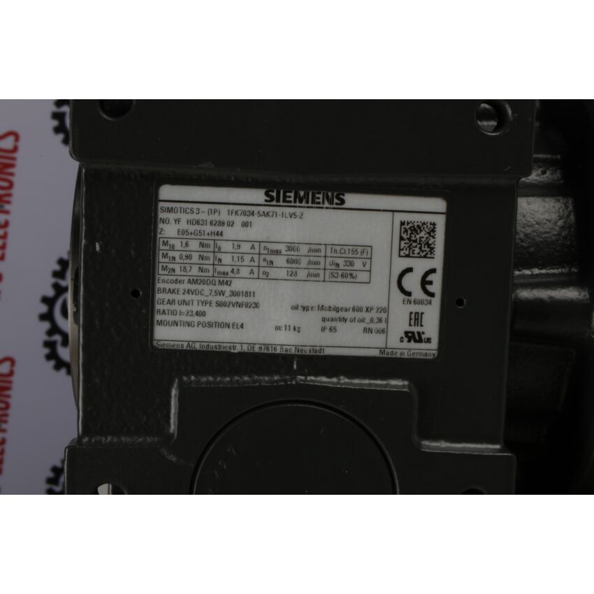 SIMOTICS 3 1FK7034-5AK71-1LV5-Z Z:E05+G51+H44 