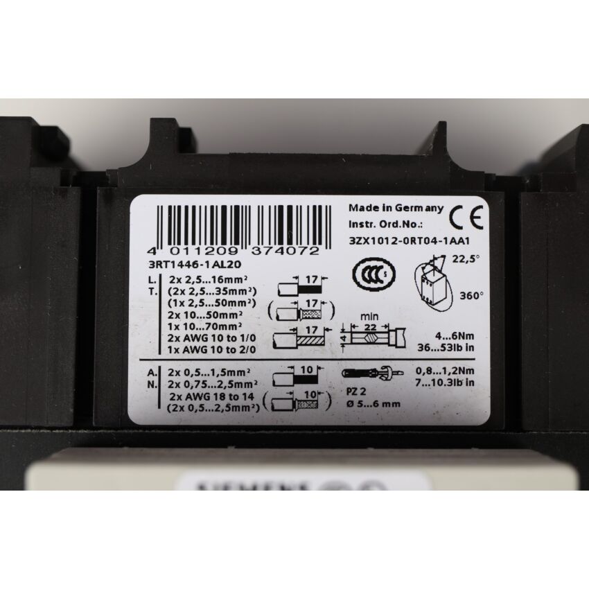 3RT1446-1AL20 / 3RH1921-1DA11 / 3RH1921-2JE11