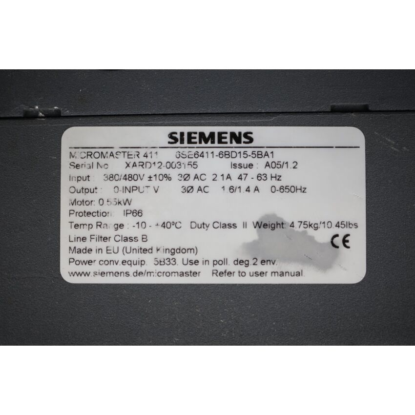 MICROMASTER 411 6SE6411-6BD15-5BA1