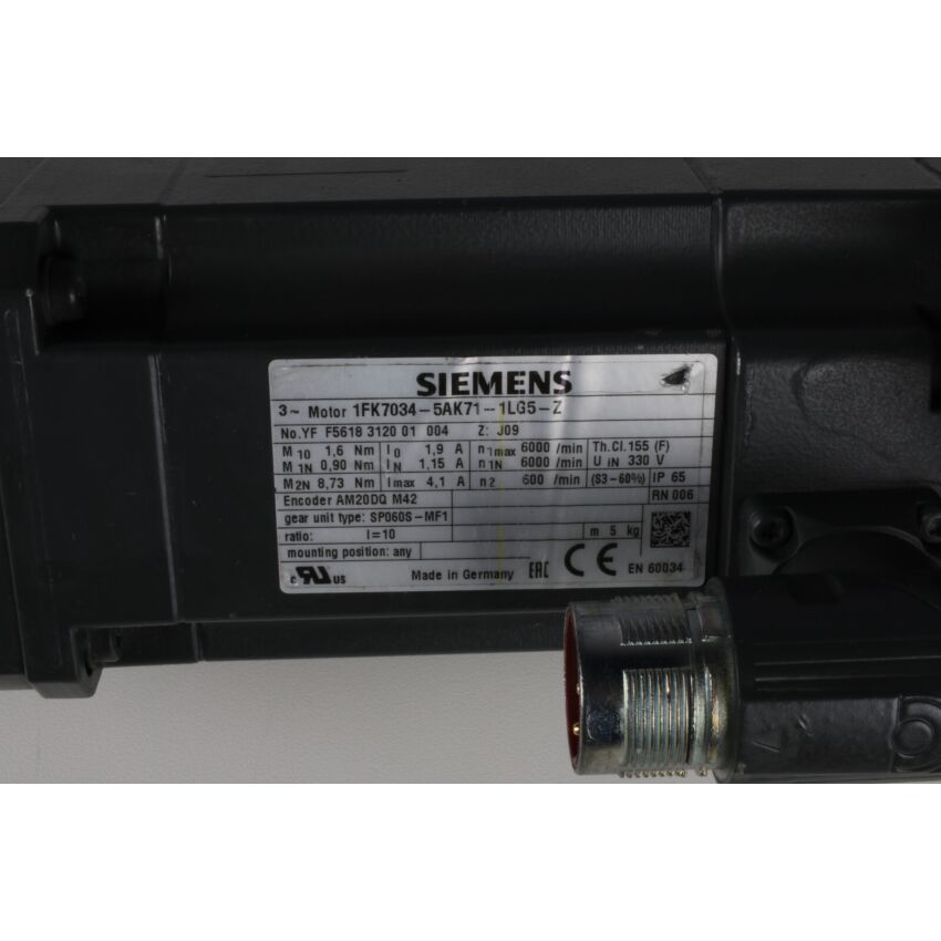 1FK7034-5AK71-1LG5-Z Z:J09 (RATIO I= 1:10)