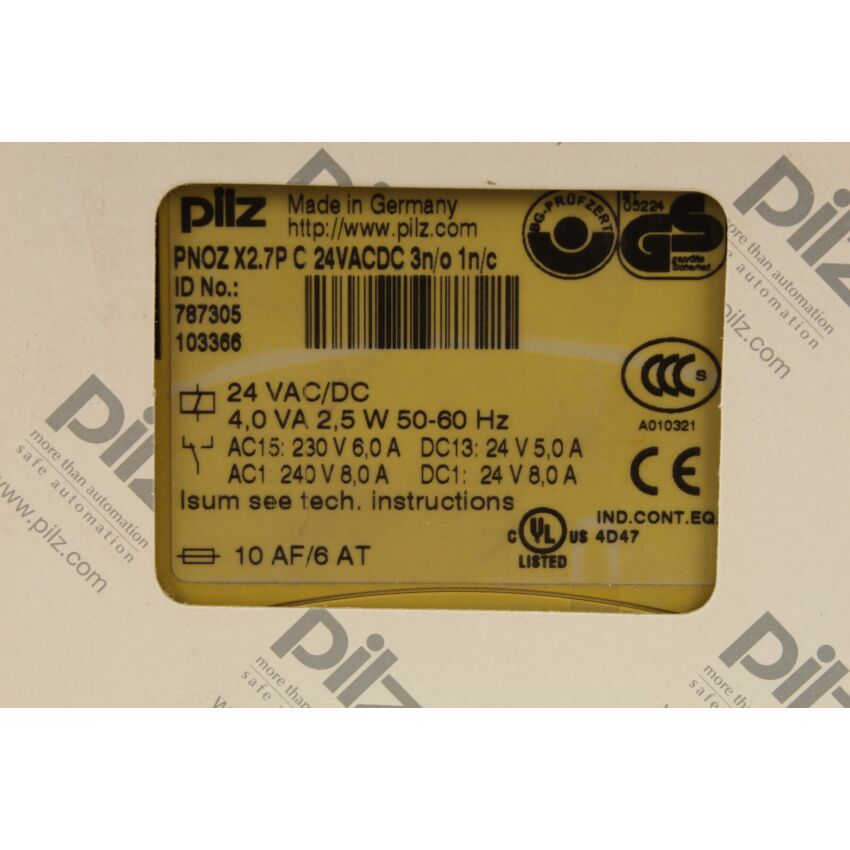 PNOZ X2.7P C 24VACDC 3n/0 1n/c (787305)