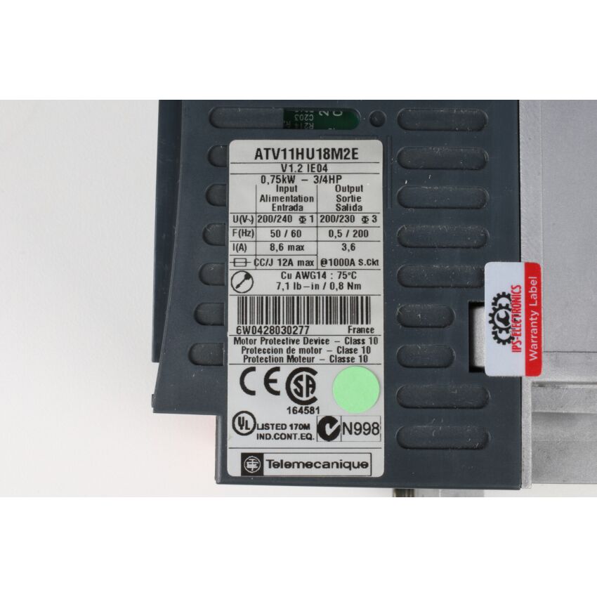 ATV11HU18M2E V1.2 IE04 0.75KW (GREEN)