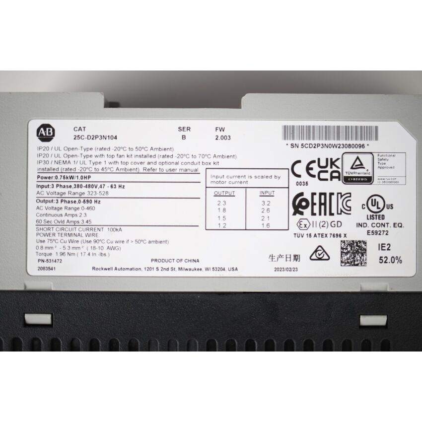 POWER FLEX 527 25C-D2P3N104 SER.B