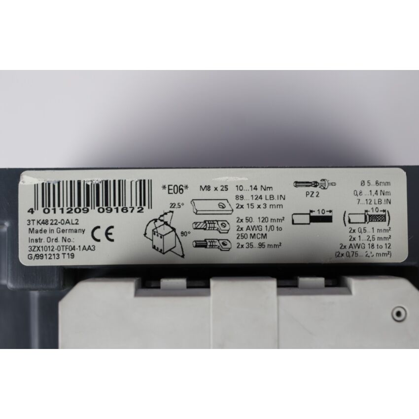 3TK48 3TK4822-0AL2 3ZX1012-0TF04-1AA3