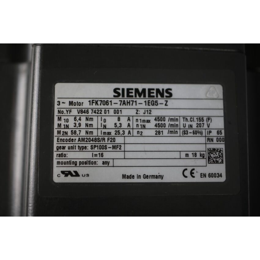 1FK7061-7AH71-1EG5-Z Z:J12 (WITHOUT GEARBOX)