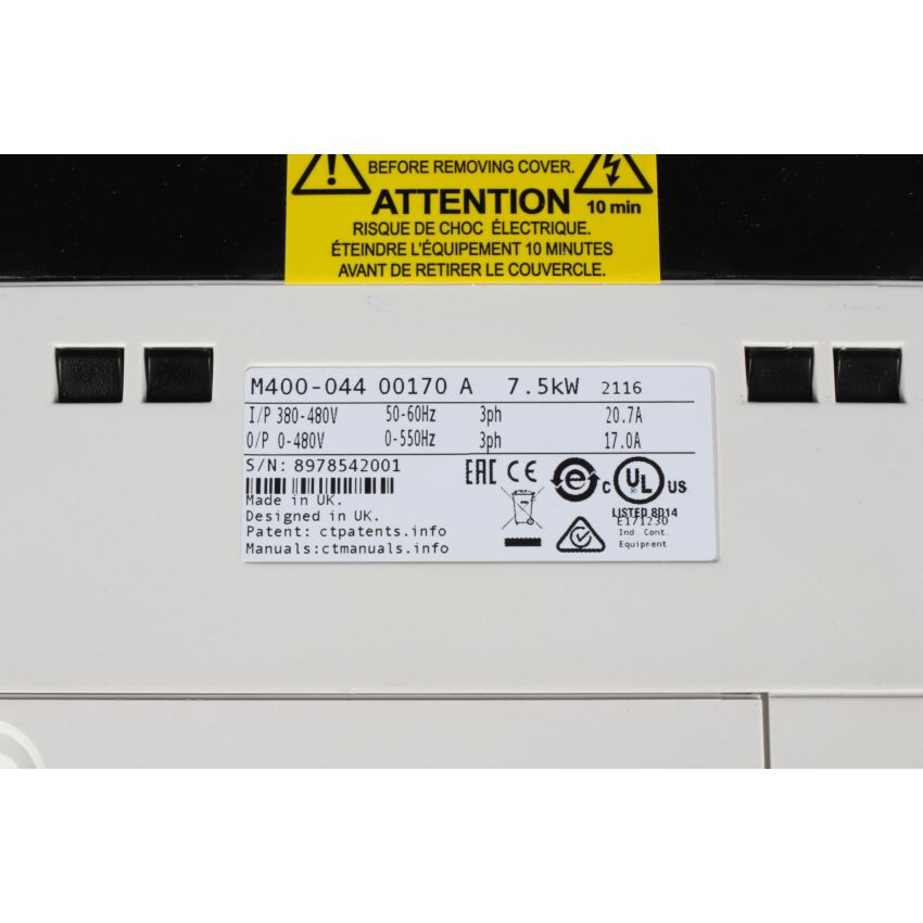 UNIDRIVE M M400-044-00170 A101 00 AB100 7.5 KW