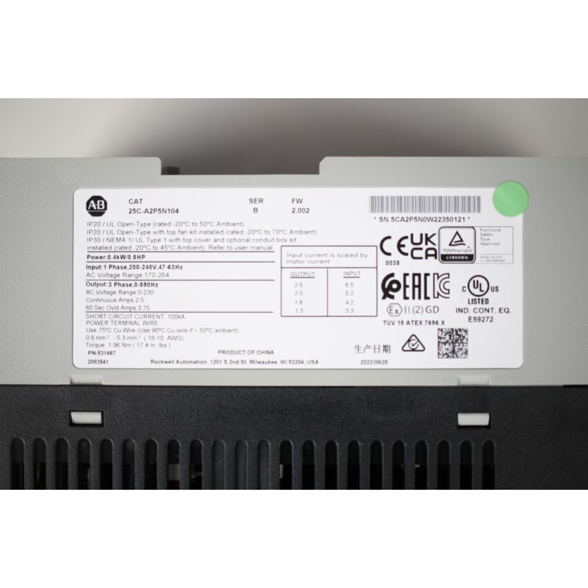 POWER FLEX 525 25C-A2P5N104 SER.B