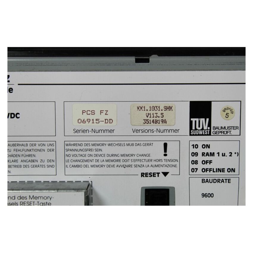 PCS 110FZ XX1.1031.SHX V113.5 3514B19A