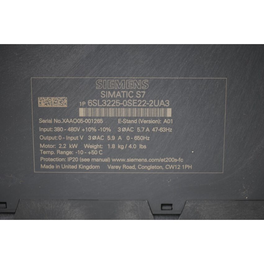 1P 6SL3225-0SE22-2UA3 2.2KW