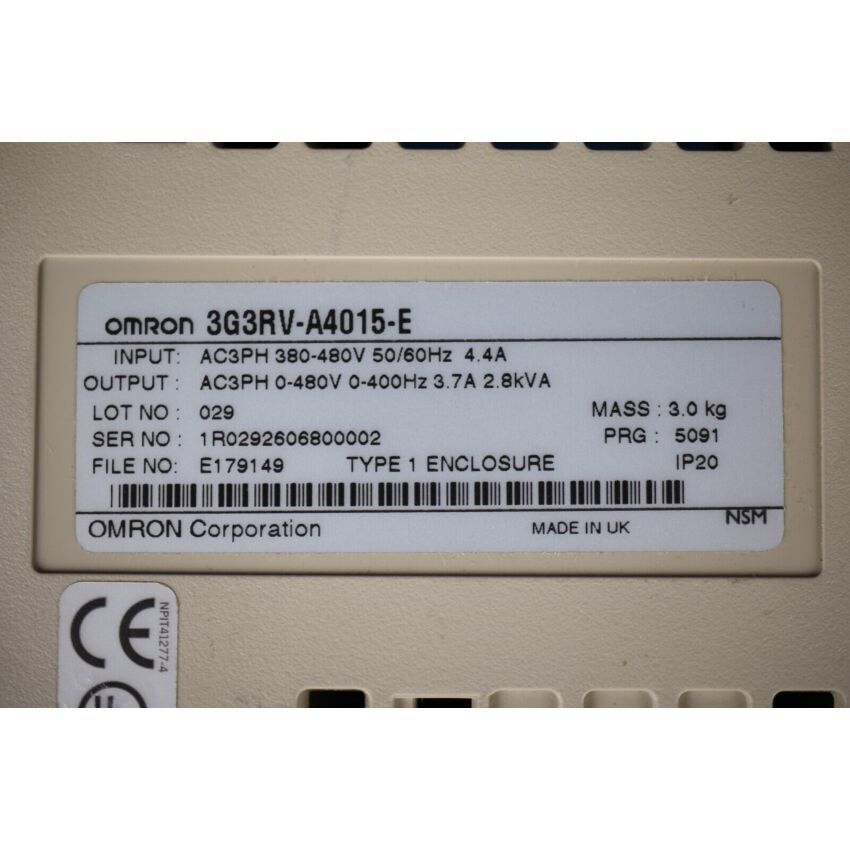 3G3RV-A4015-E + 3G3RV-PFI3010-SE + 3G3IV-PJVOP161