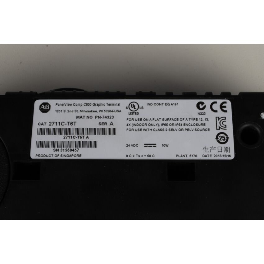 PANELVIEW C600 2711C-T6T SER A